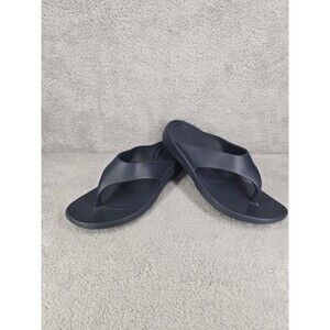 Aetrex Mens Size 13 Navy Blue Thong Sandals Orthotic Comfort Flip Flops Water...